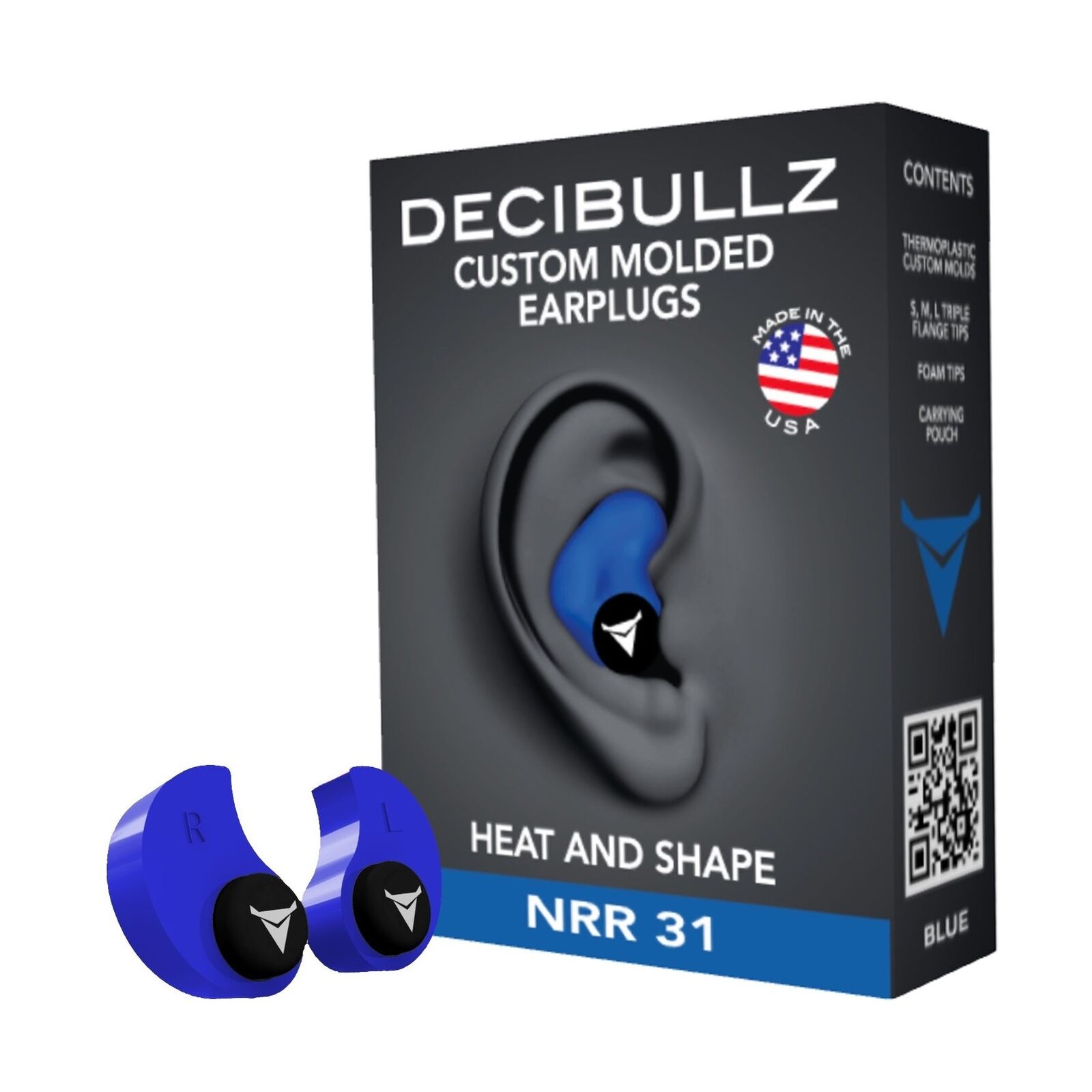Decibullz Molded Ear Plugs Blue – Patrick Carley Firearms